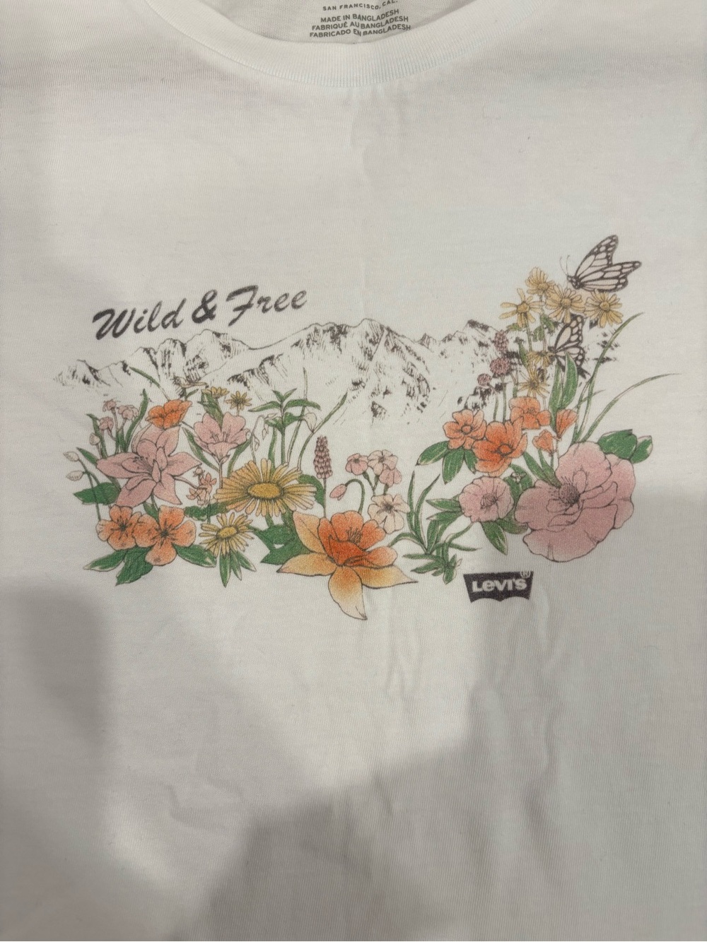 Levi's White Short-Sleeve Floral 'Wild & Free' Tee 100% Cotton - Picture 3 of 7